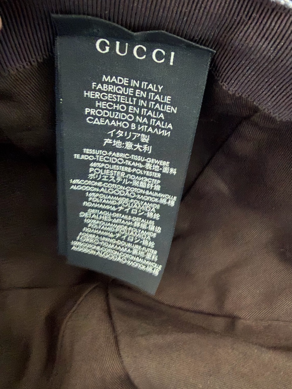 Gucci Beige and Brown GG Canvas Baseball Cap with Green-Red Web - Picture 5 of 7